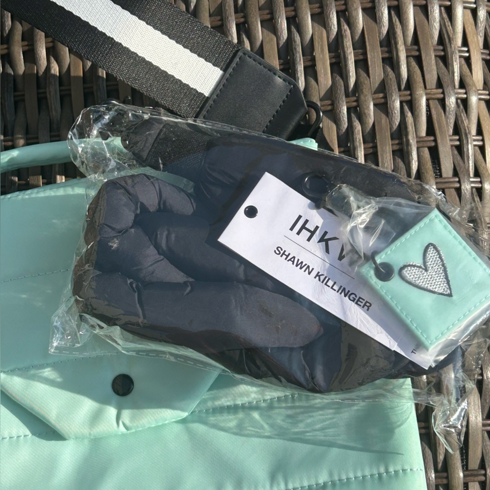 IHKWIP Mint Quilted Couture Crossbody Bag 2 Straps Envelope Style Magnetic Close - Picture 5 of 16